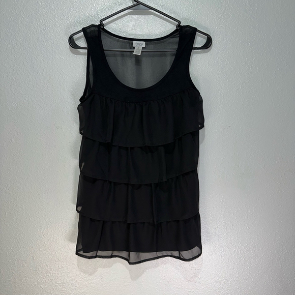 Charming Charlie Women’s Black Ruffle Tank Top Size M Ruffles - Picture 5 of 8